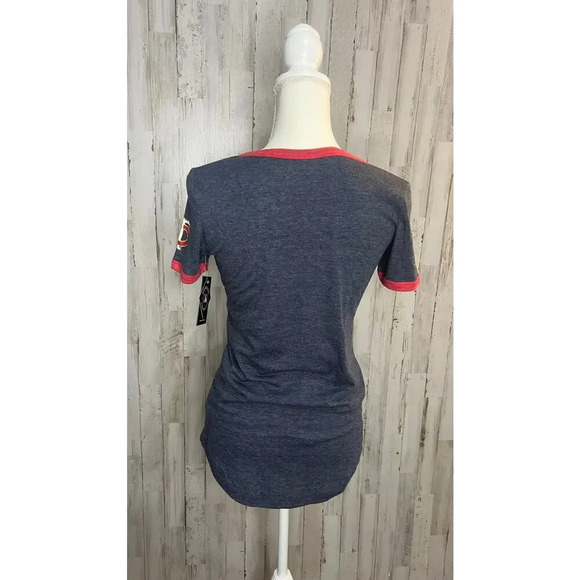 NWT Women's Minnesota‎ Twins Blue Ringer T-Shirt Size XS Short Sleeve Casual - Picture 3 of 5